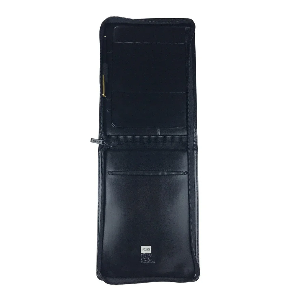 Leed's SCAN Powered By eFunds Black Zippered Padfolio Portfolio Organizer 10 x 8